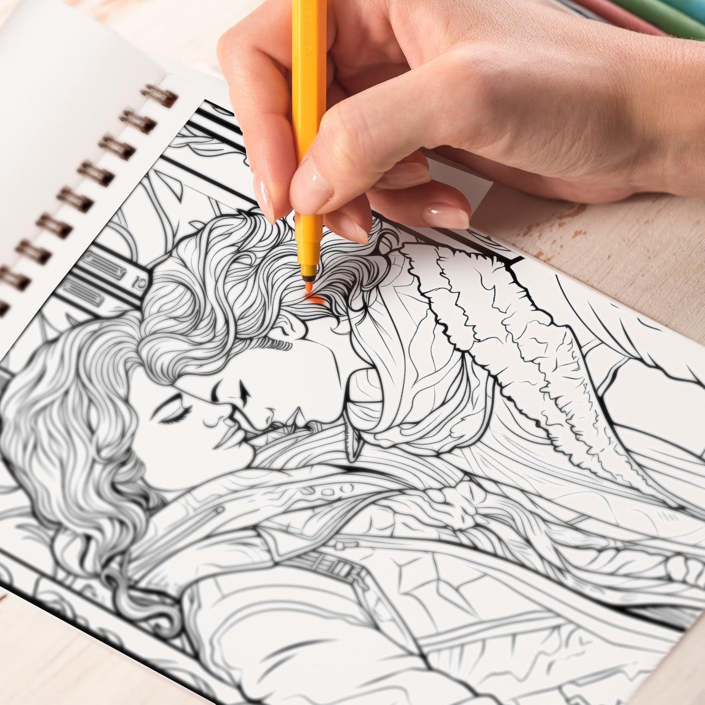 Lesbian Delight Spiral Bound Coloring Book: 30 Captivating Coloring Scenes of Delighted Couples