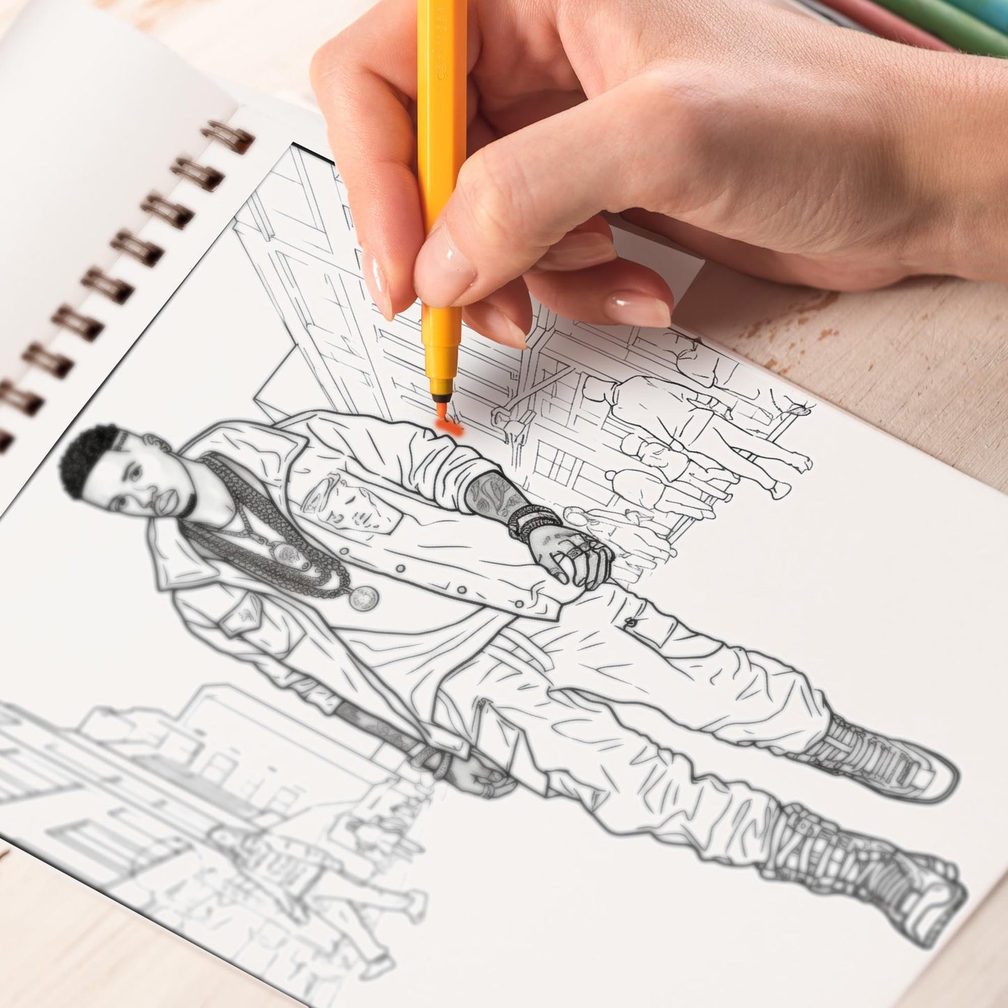 Classy Black Man Spiral Bound Coloring Book: 30 Dashing Coloring Pages, Fostering Focus and Imagination while Celebrating the Classy Appeal of Black Americans