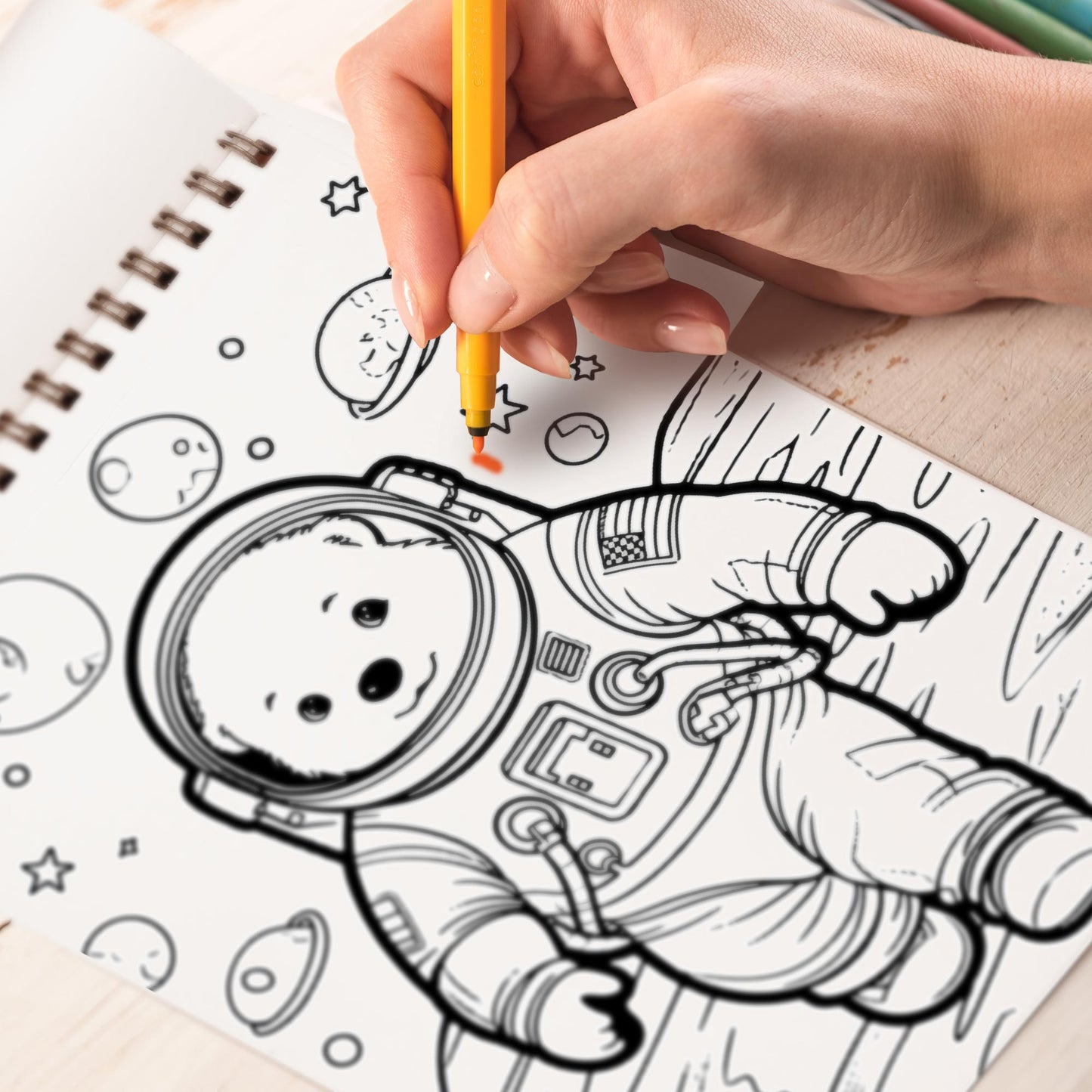 Animal In Space Coloring Book