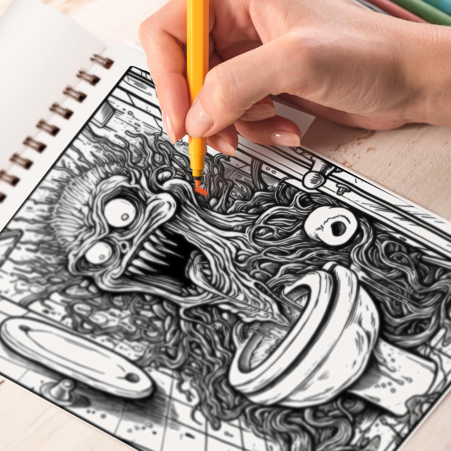 Creepy And Freaky Things Spiral Coloring Book: 30 Charming Creepy and Freaky Things Coloring Pages for Coloring Enthusiasts to Embrace the Dark and Unsettling
