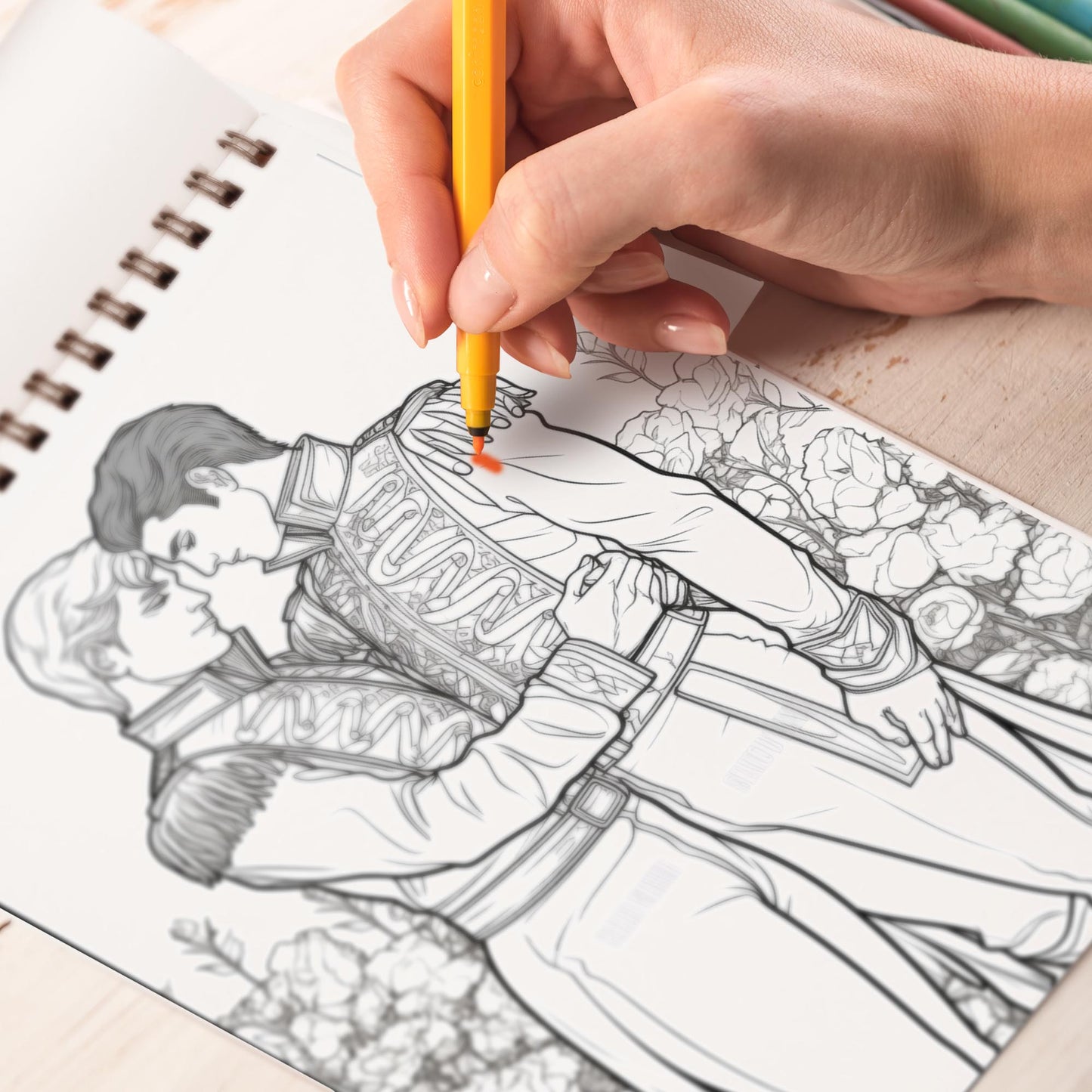 Gay Love Spiral Coloring Book: 30 Heartwarming Coloring Pages, Portraying Beautiful Moments of Love and Connection