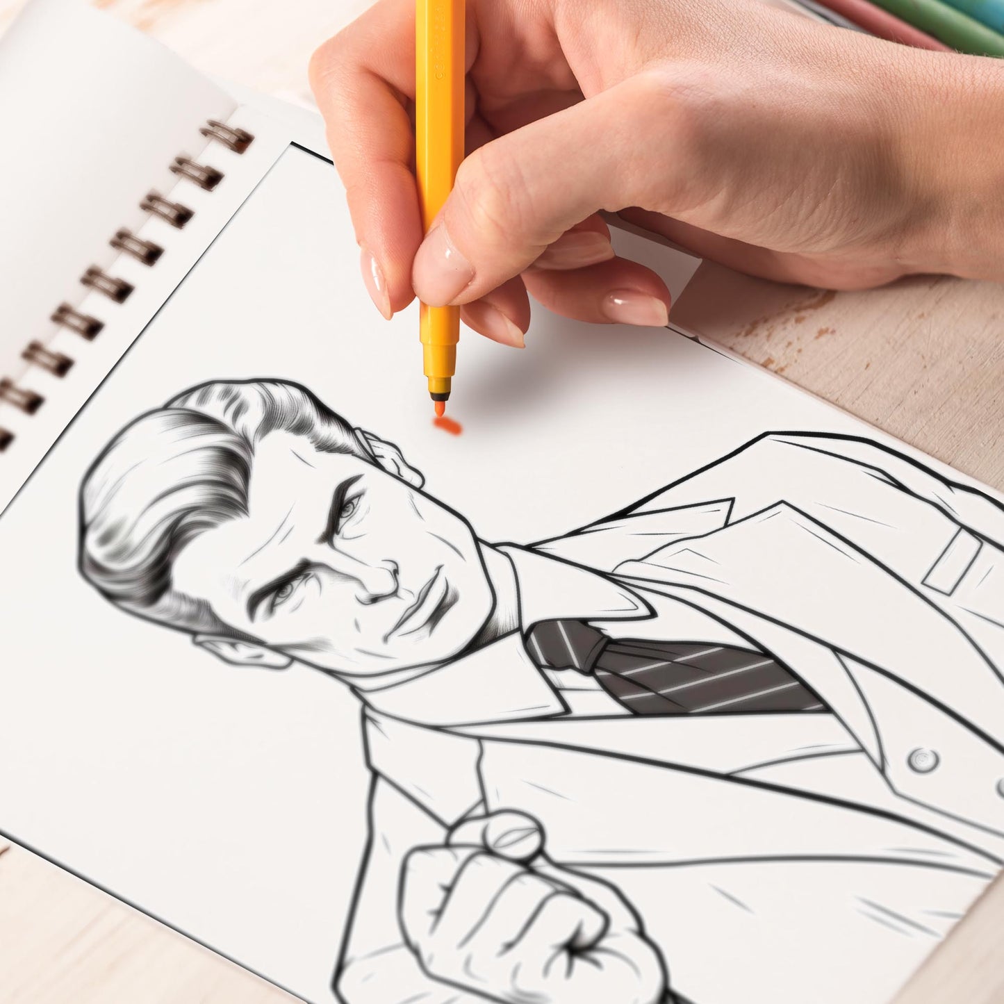 Courteous Men Spiral Bound Coloring Book : 30 Courteous Men Coloring Pages for a Sophisticated and Artistic Experience