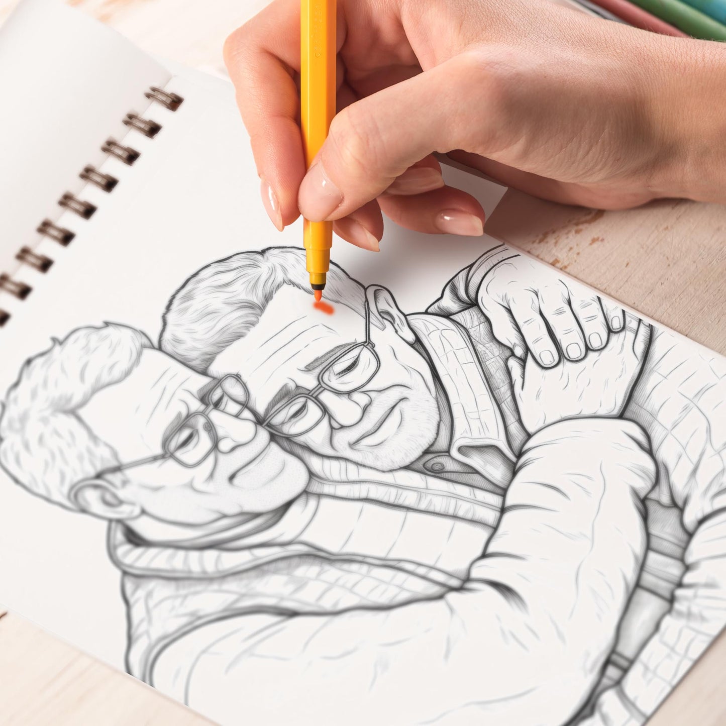Old Man Gay Love Spiral Bound Coloring Book: 30 Inspiring Coloring Pages, Featuring Old Man Gay Love Filled with Compassion, Support, and Joy