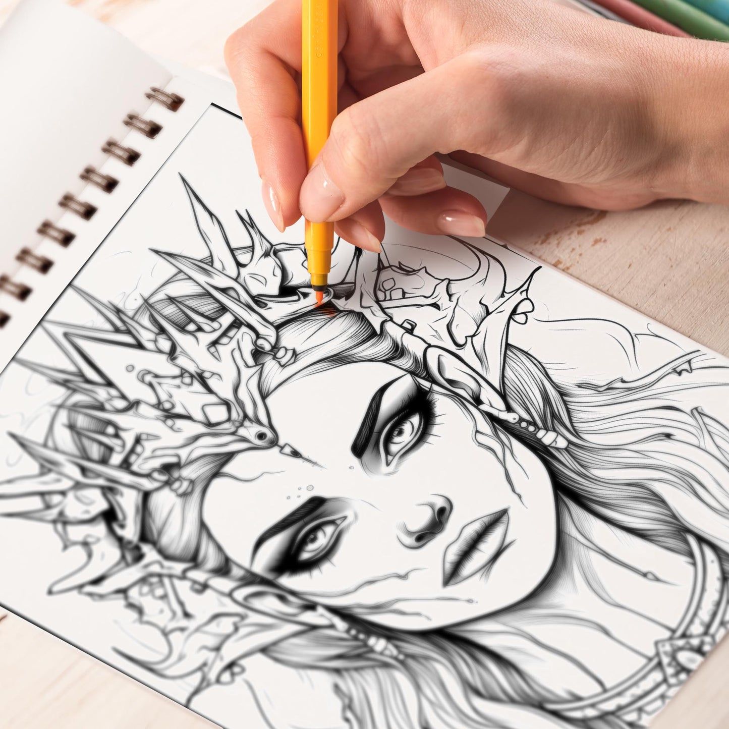 Exquisite Nightshade Spiral Bound Coloring Book: 30 Exquisite Nightshade Coloring Pages of Horror Beauty Girls