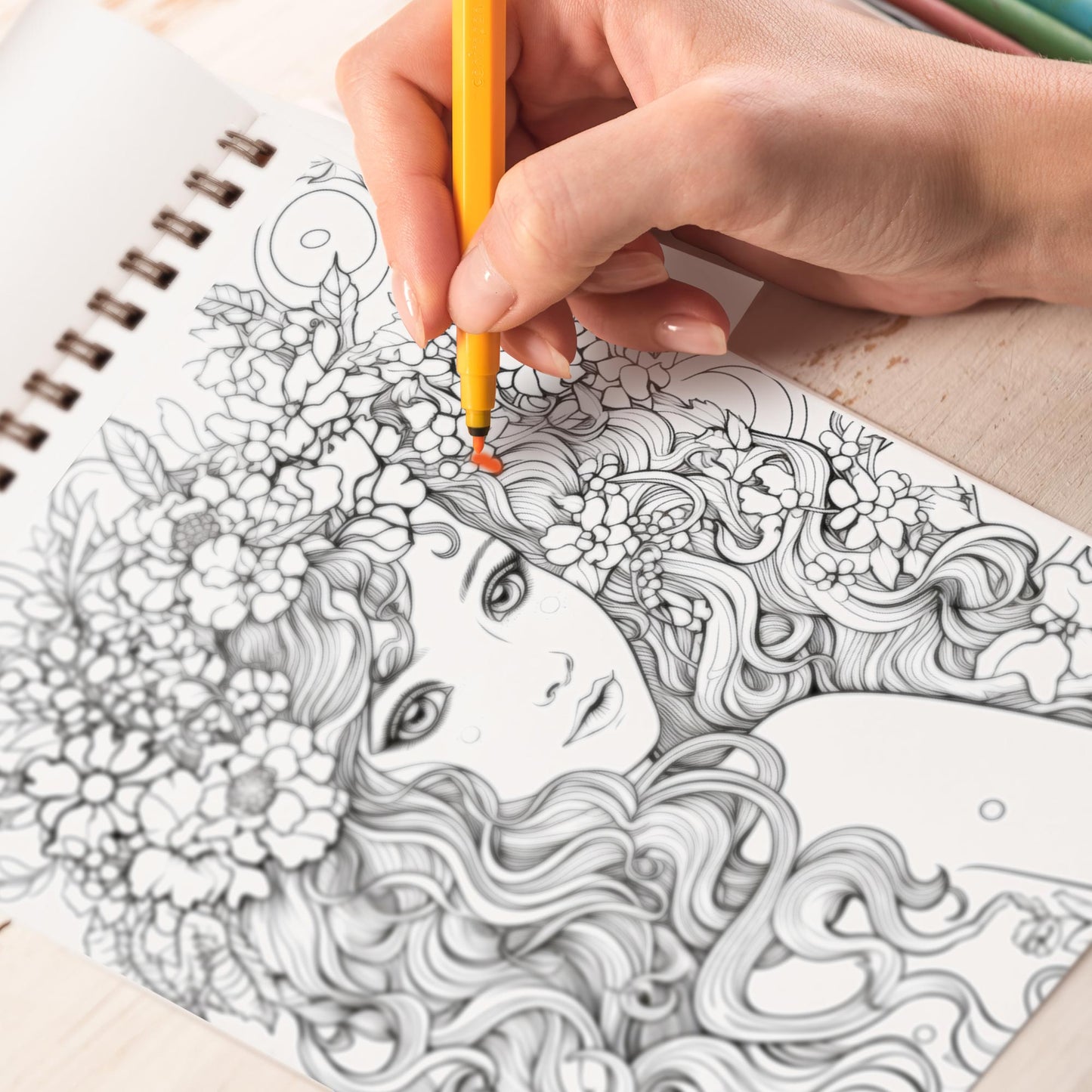 Mother Nature Coloring Book: Explore 30 Intriguing Coloring Pages, Depicting Women in the Midst of Enchanting Forests, Serene Rivers, and Majestic Mountains