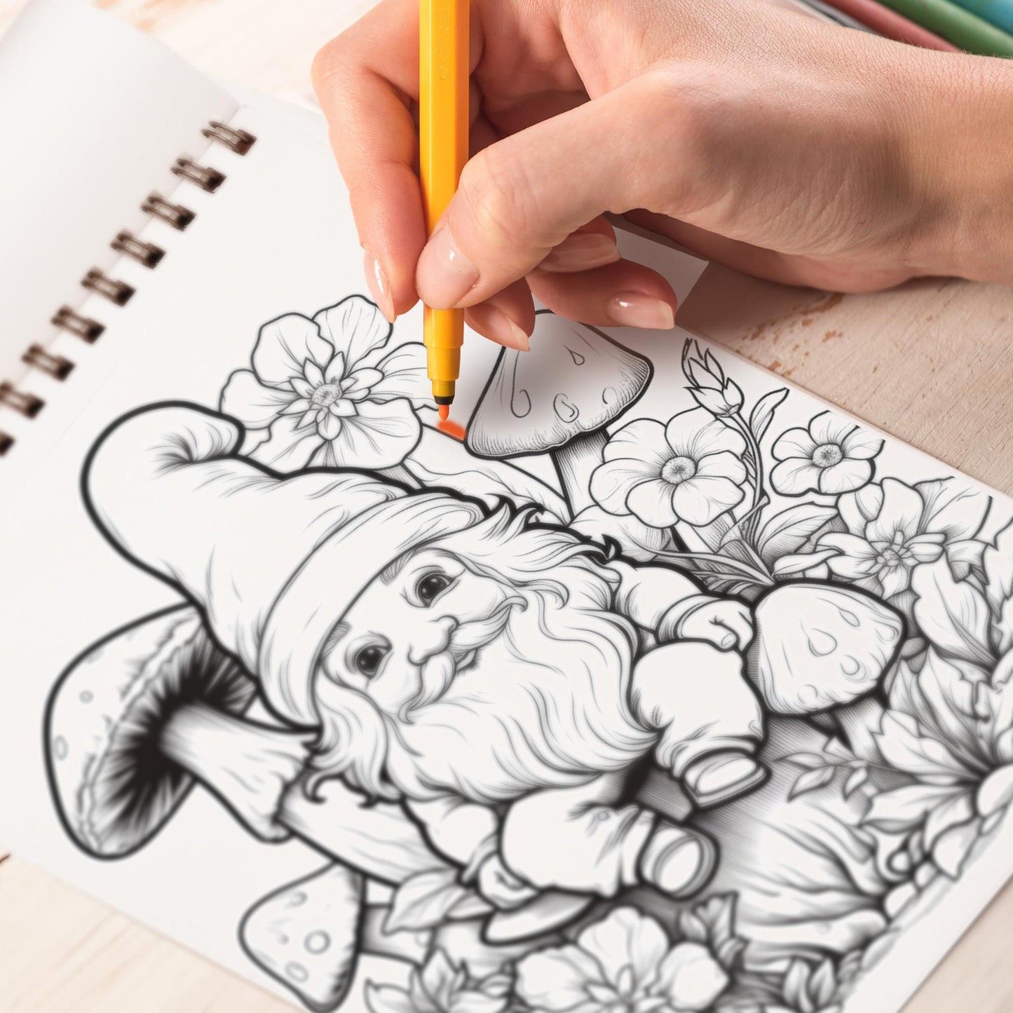 Cute Gnomes Coloring Book: Explore 30 Intriguing Coloring Pages, Depicting Cute Gnomes and their Lively Village with Joyful Energy