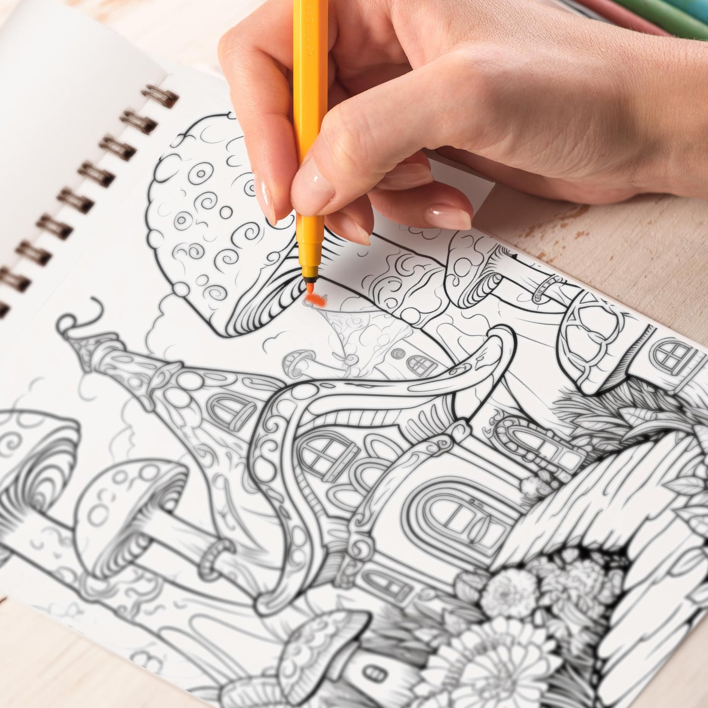Enchanted Fairy House Coloring Book