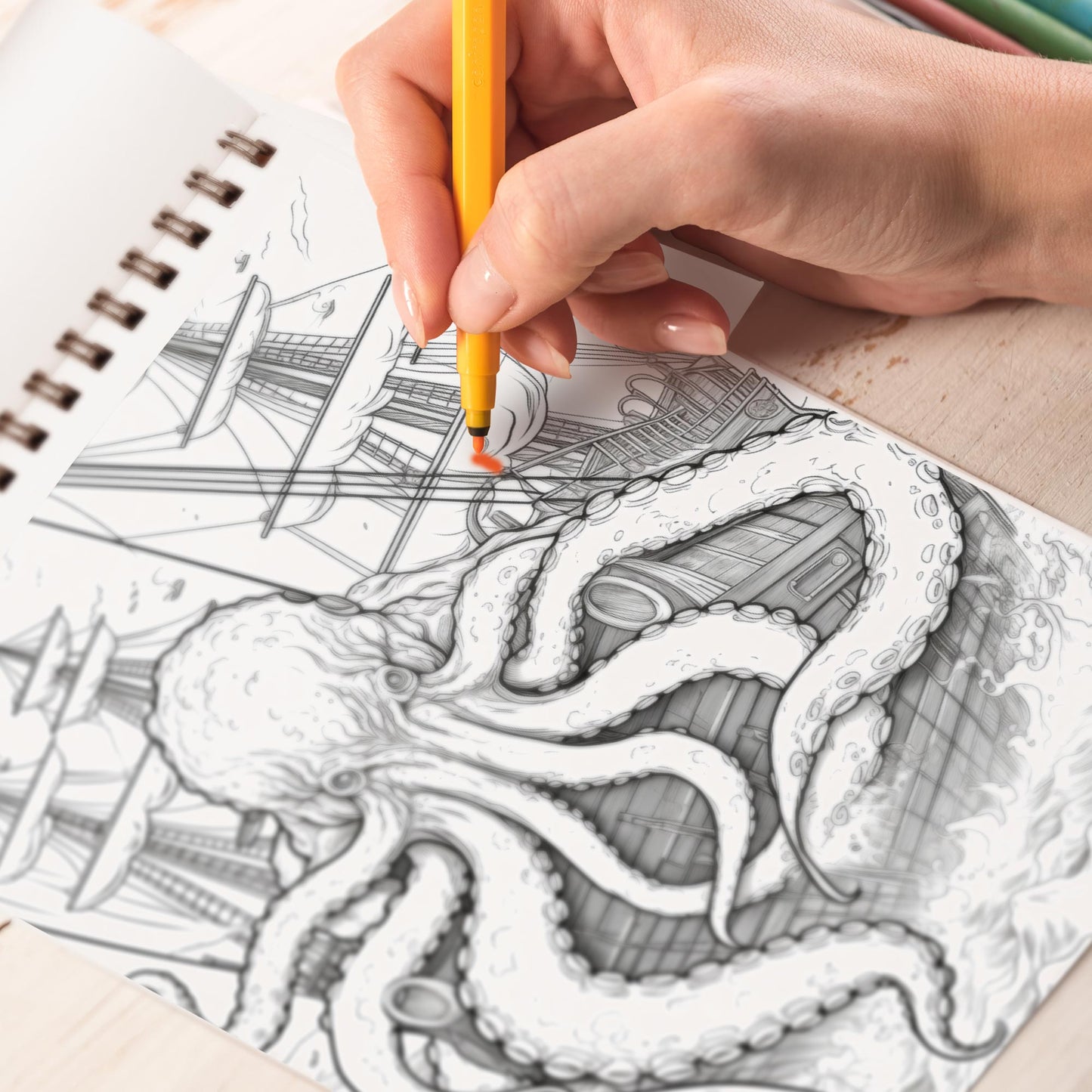 Sea Monster Coloring Book: Explore 30 Mythical Coloring Pages, Depicting Majestic Sea Monsters from Ancient Folklore and Maritime Tales