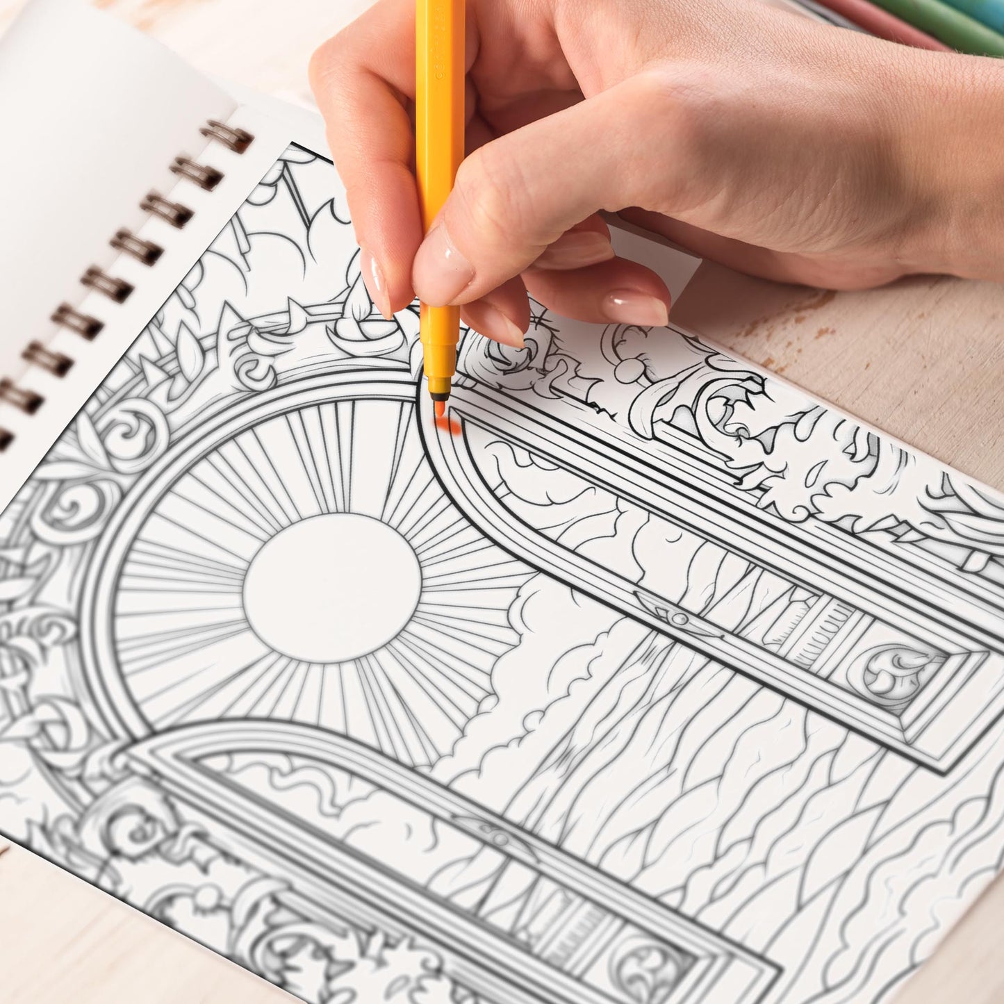 Unlocked Doors to Dimensions Spiral Bound Coloring Book: 30 Tranquil Coloring Pages, Unveiling the Essence of Dimensions