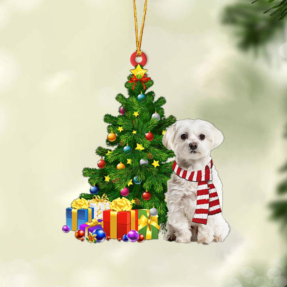 Godmerch- Ornament- Maltese-Christmas Star Hanging Ornament, Happy Christmas Ornament, Car Ornament