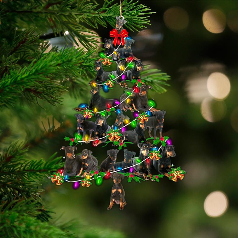 Manchester Terrier-Christmas Tree Lights-Two Sided Ornament