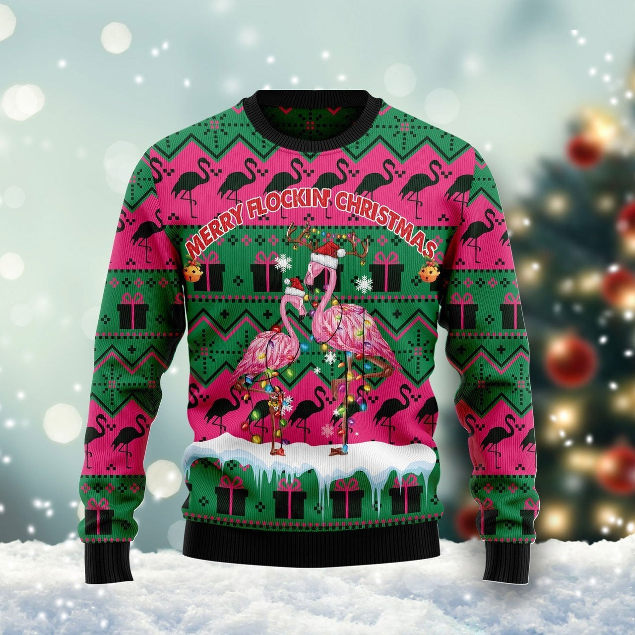 Merry Flockin Ugly Christmas Sweater