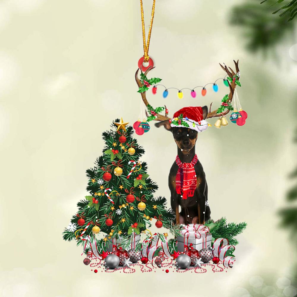 Ornament- Miniature Pinscher 2-Christmas Tree Gift Hanging Ornament, Happy Christmas Ornament, Car Ornament