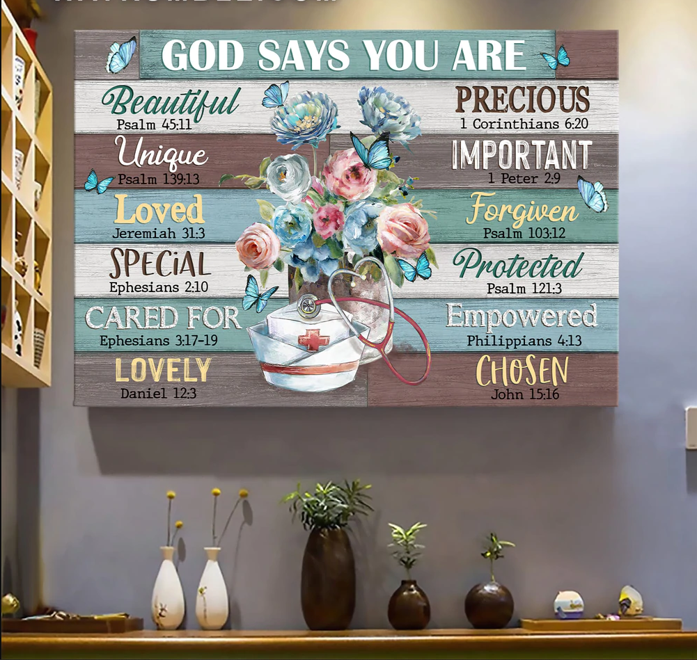 Nurse's cap God says you are - Matte Canvas