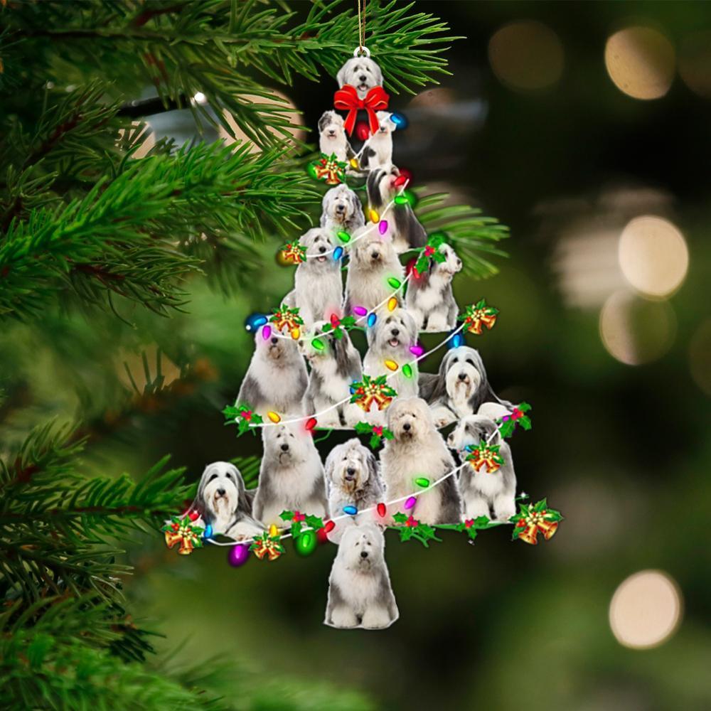 Old English Sheepdog-Christmas Tree Lights-Two Sided Ornament