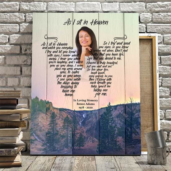 Personalized Canvas, As I Sit In Heaven Canvas And Poster, Wall Decor Visual Art 22