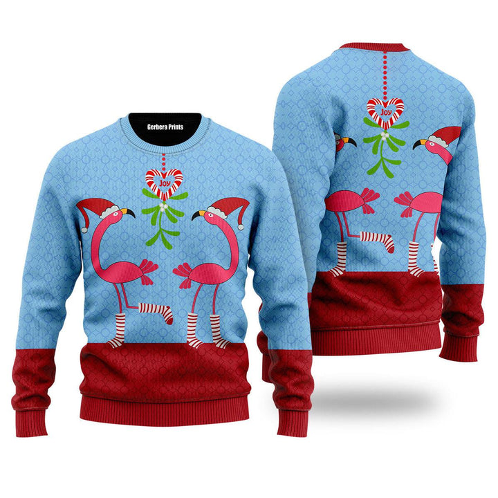 Pink Flamingos Christmas Funky Pattern Ugly Christmas Sweater