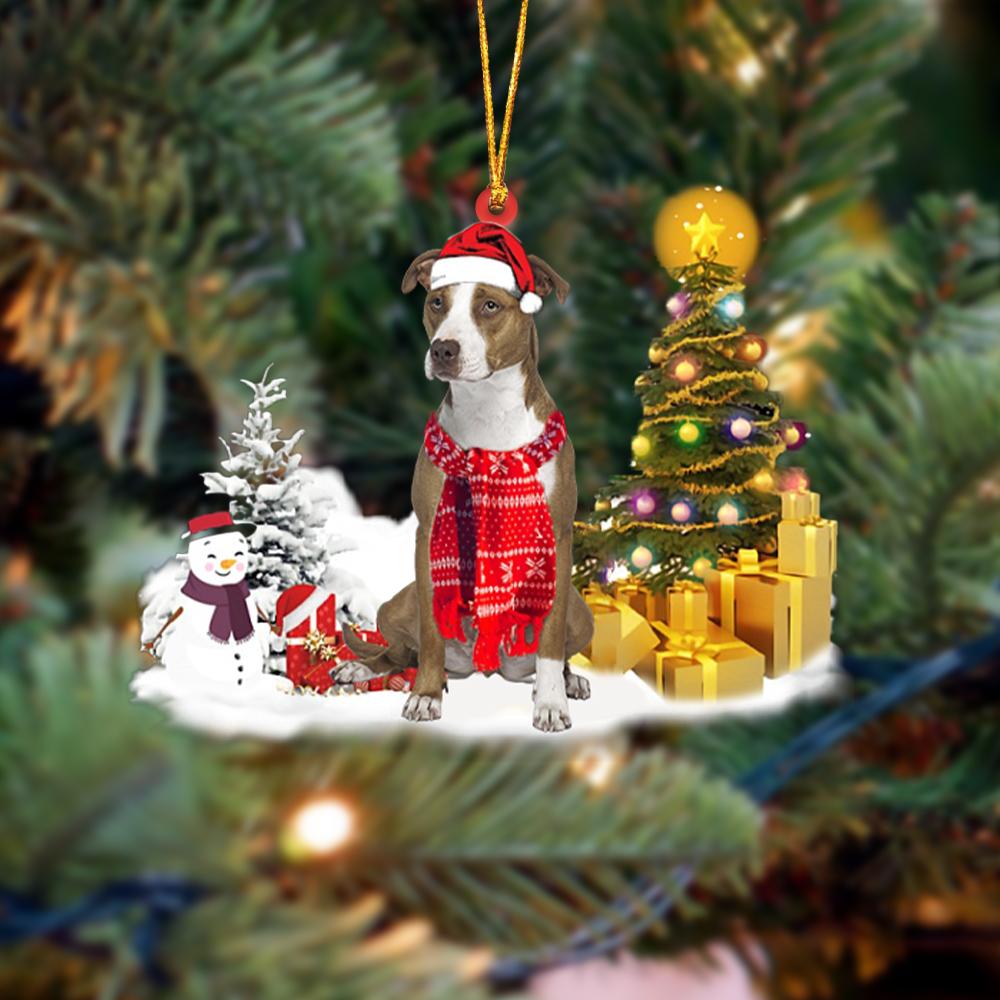 Pitbull Christmas Ornament Christmas Tree Hanging Acrylic Ornament Gift