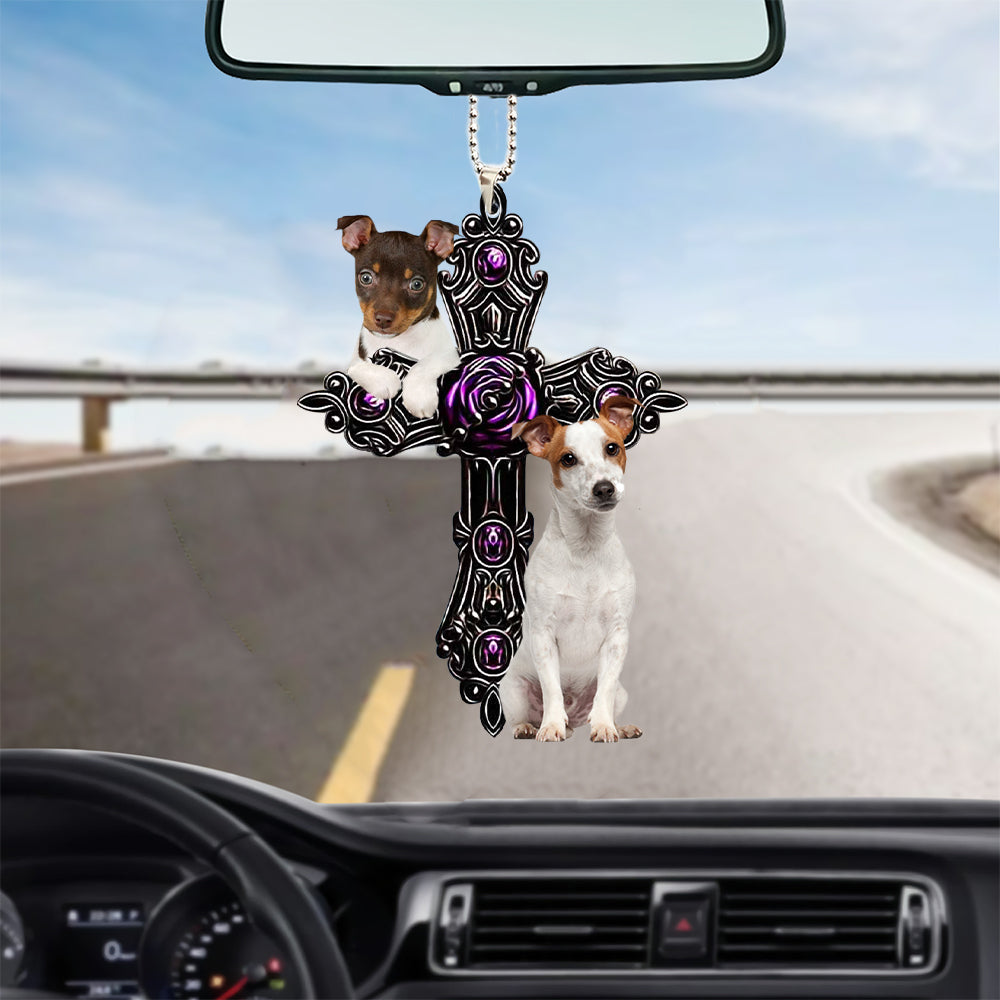 Rat Terrier Pray For God Car Hanging Ornament Dog Pray For God Ornament Godmerch