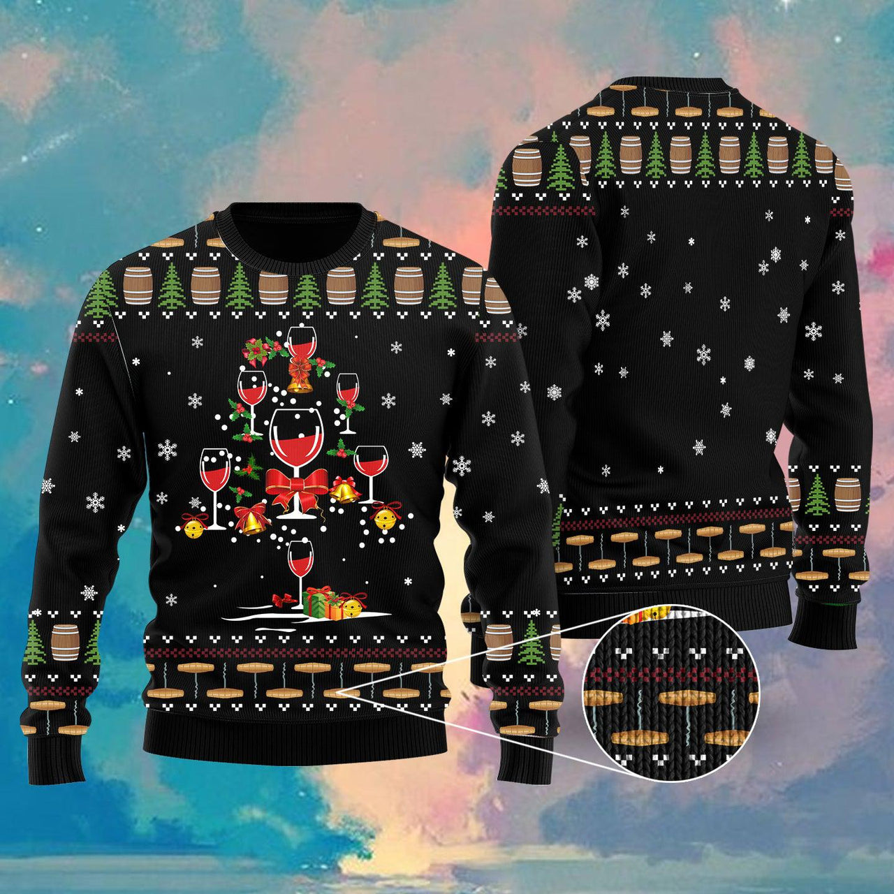 Red Wine Party Ugly Christmas Sweater