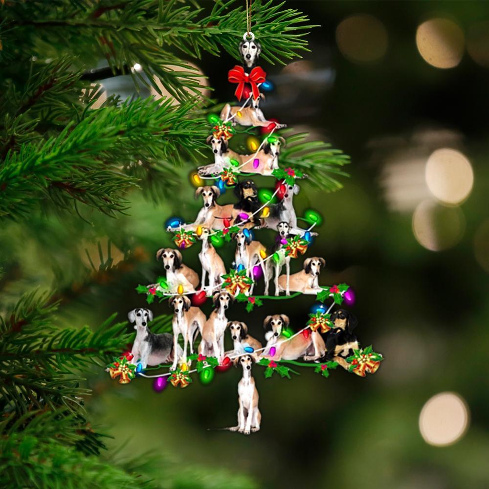 Saluki-Christmas Tree Lights-Two Sided Ornament