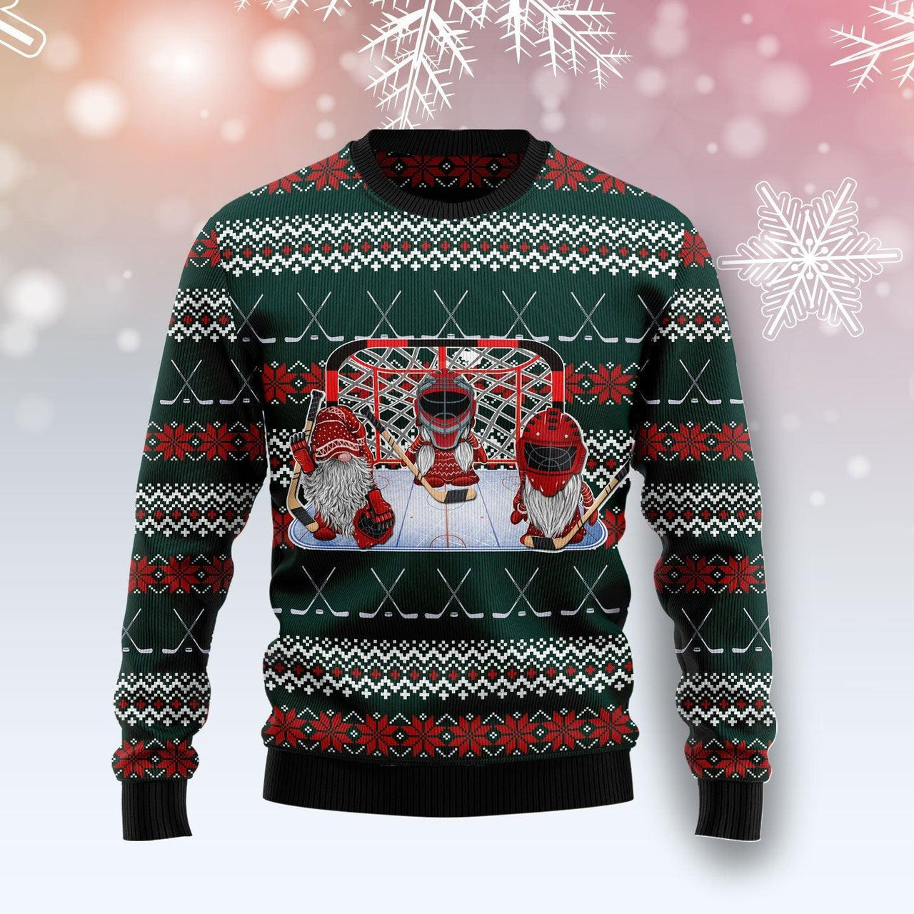 Santa Hockey Ugly Christmas Sweater