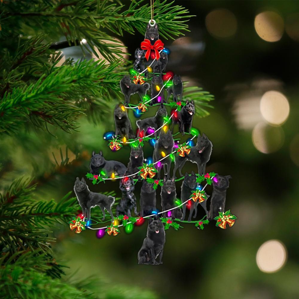 Schipperke-Christmas Tree Lights-Two Sided Ornament