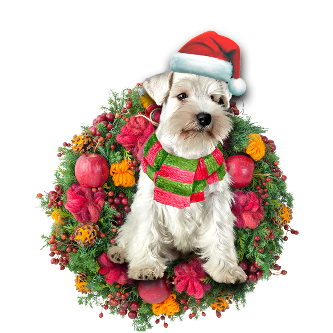 Godmerch- Ornament- Schnauzer Christmas Ornament, Happy Christmas Ornament, Car Ornament