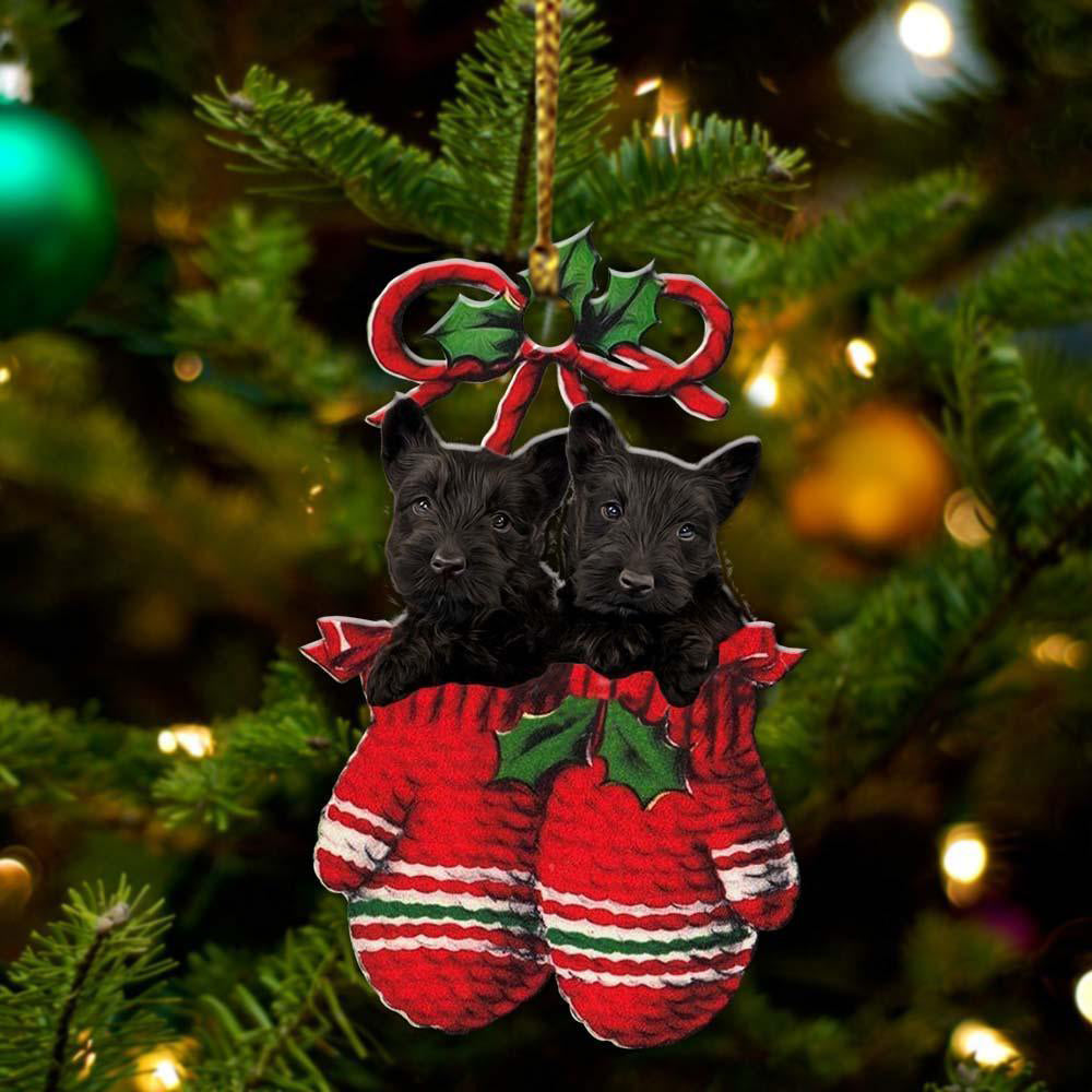 Scottish Terrier Inside Your Gloves Christmas Holiday-Two Sided Ornament, Christmas Ornament, Car Ornament