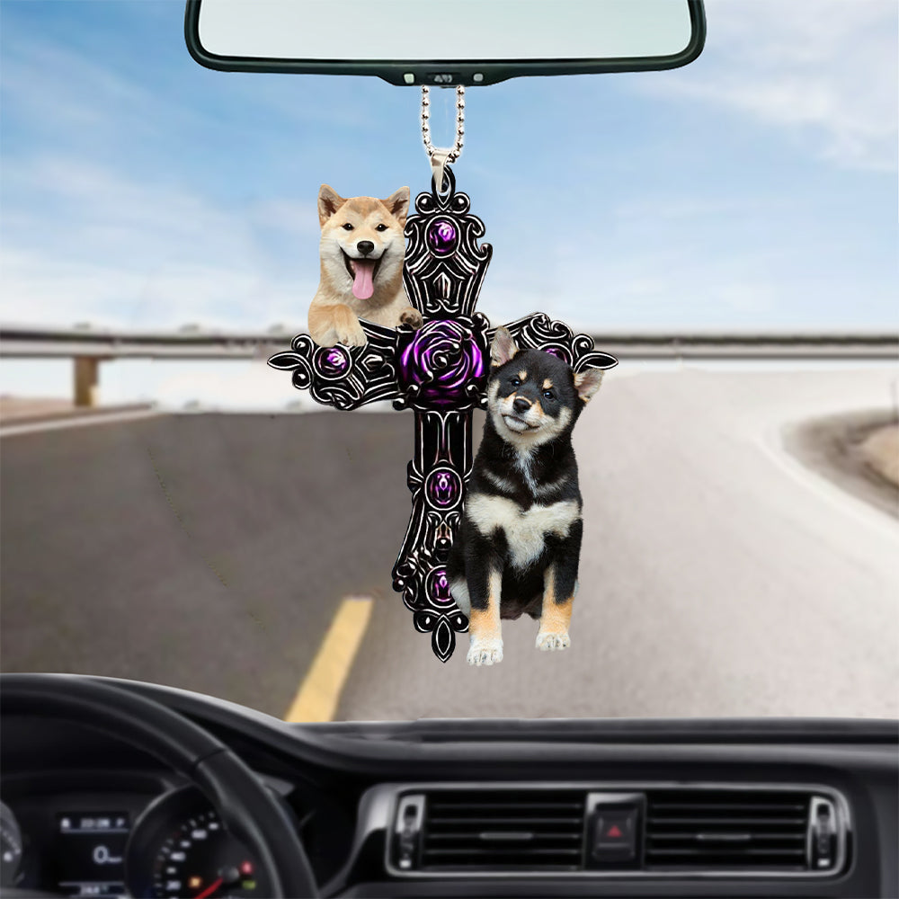 Shiba Inu Pray For God Car Hanging Ornament Dog Pray For God Ornament Godmerch