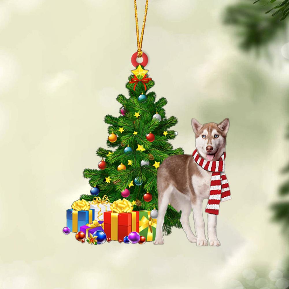Ornament- Siberian Huskies-Christmas Star Hanging Ornament, Happy Christmas Ornament, Car Ornament