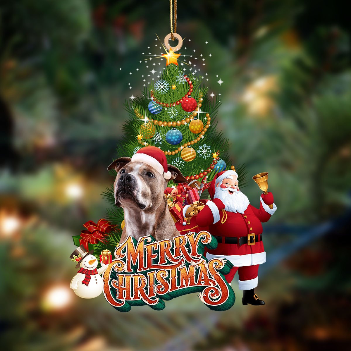 Staffordshire Bullterrier Aiko-Christmas Tree&Dog Hanging Ornament, Christmas Ornament, Car Ornament