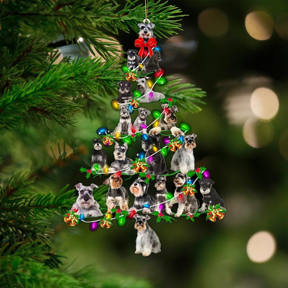 Standard Schnauzer-Christmas Tree Lights-Two Sided Ornament