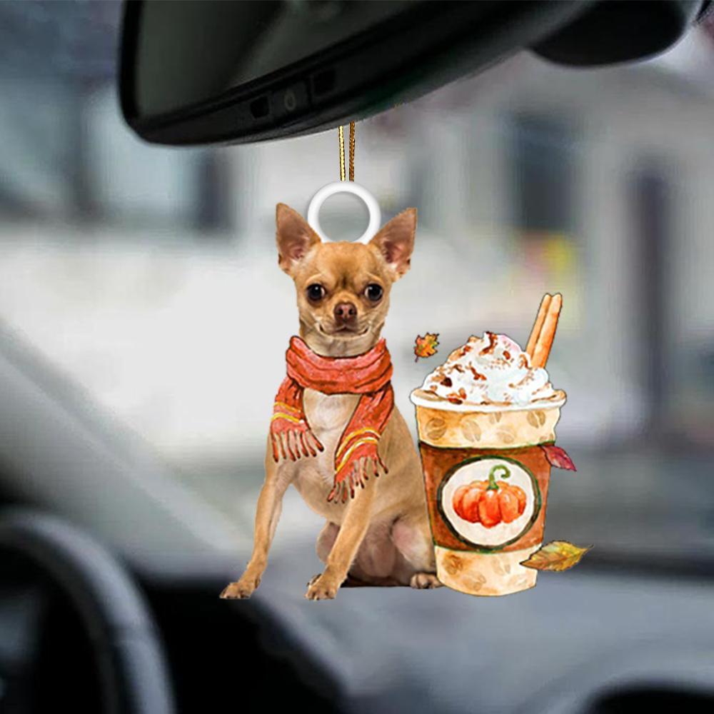 Tan Chihuahua 1-Pumpkin Spice Kinda-Two Sided Ornament