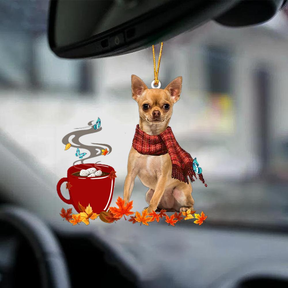 Tan Chihuahua 1-Fall Chocolate-Two Sided Ornament