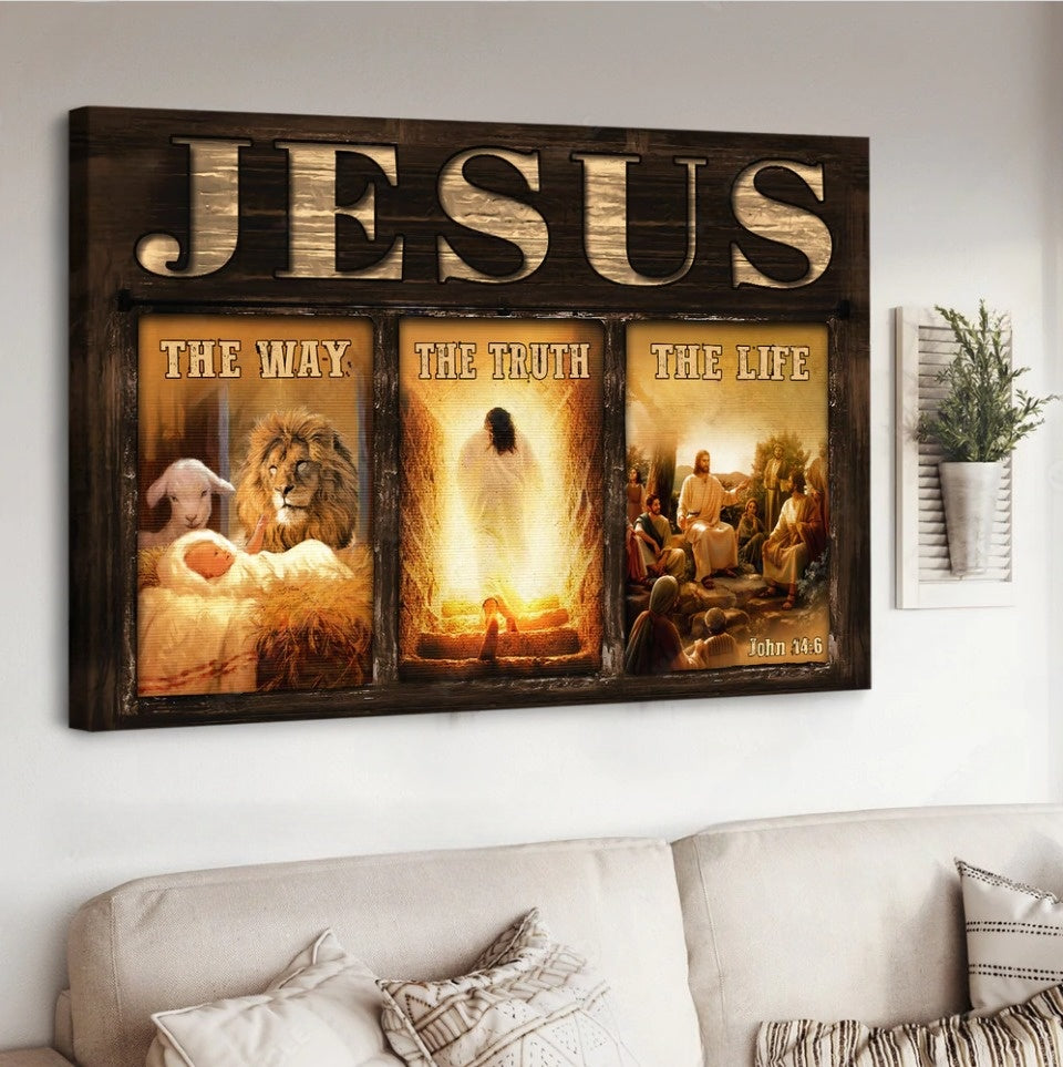 The life of Jesus, The way, The truth, The life - Matte Canvas