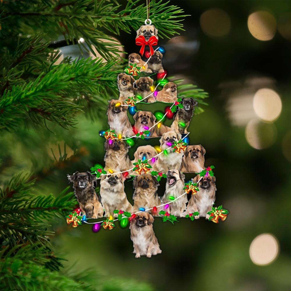 Tibetan Spaniel-Christmas Tree Lights-Two Sided Ornament