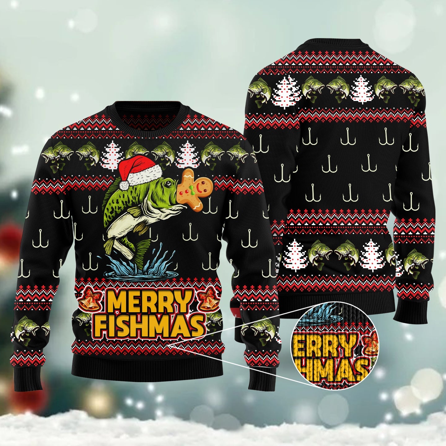 Merry Fishmas Ugly Christmas Sweater