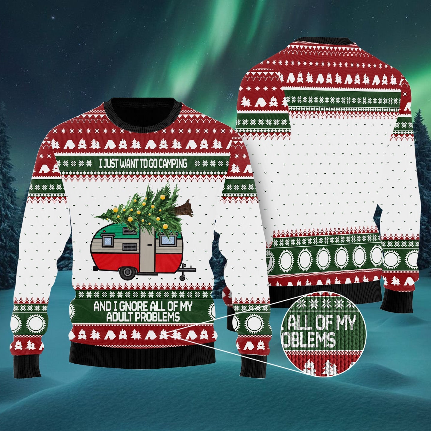 I Just Want To Camping Ugly Christmas Sweater