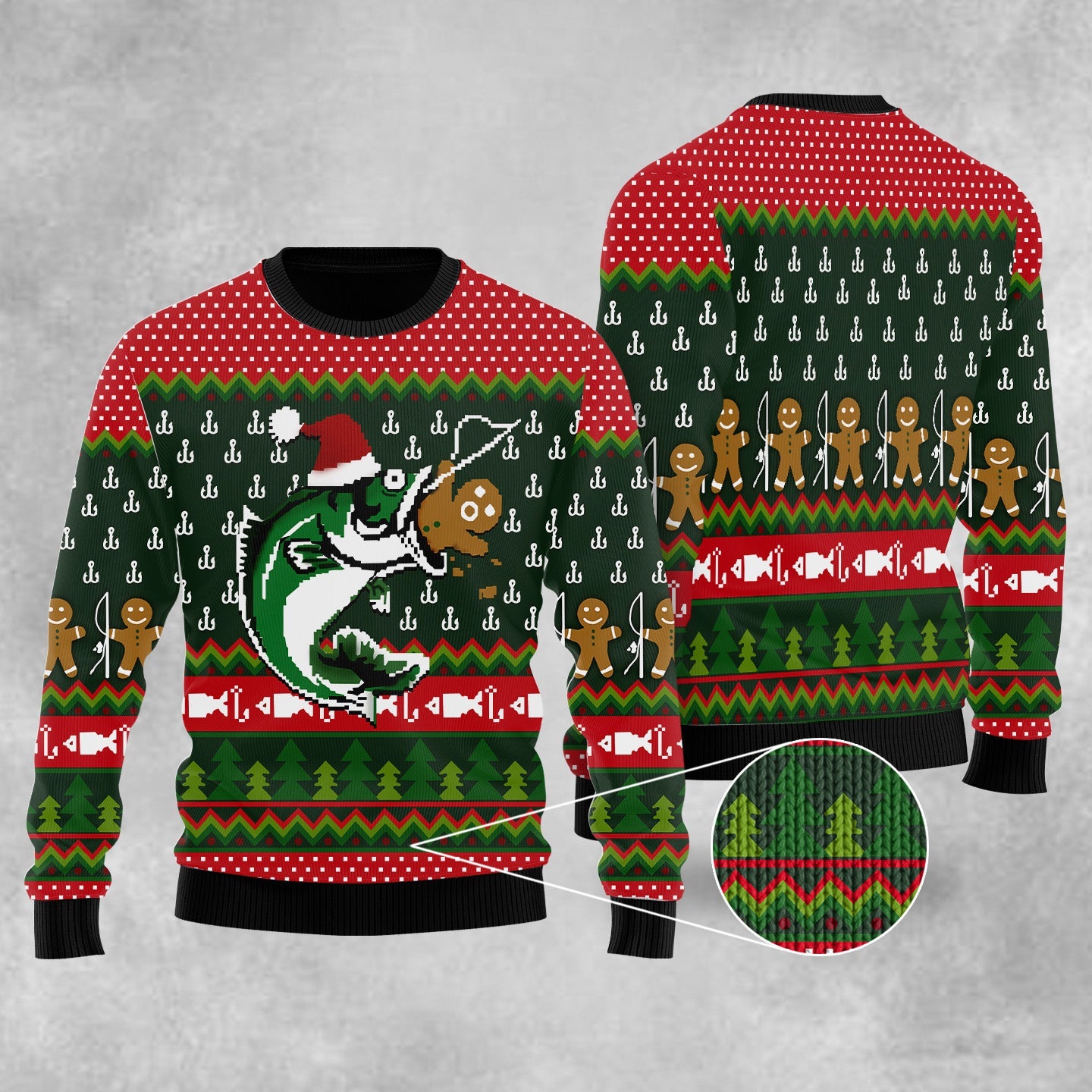 Funny Fishing Xmas Ugly Christmas Sweater