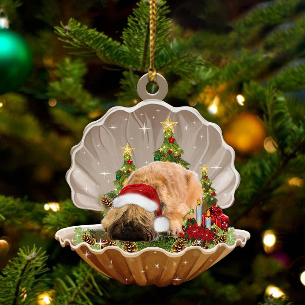 Wheaten Terrier3-Sleeping Pearl In Christmas Two Sided Ornament