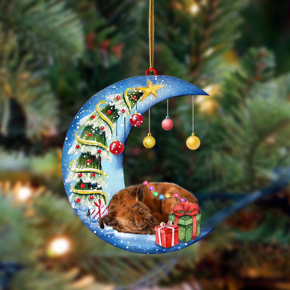 Ornament- Whippet-Sleep On The Moon Christmas Two Sided Ornament, Happy Christmas Ornament, Car Ornament
