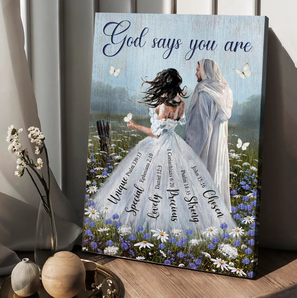 Beautiful woman Jesus Christ God says you are - Matte Canvas