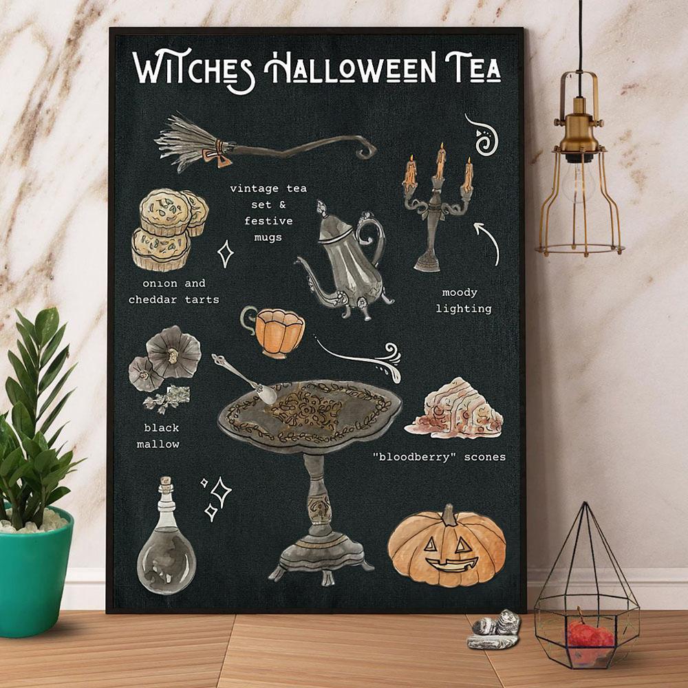 Witches Halloween Tea Party Canvas And Poster, Wall Decor Visual Art, Halloween Gift, Happy Halloween