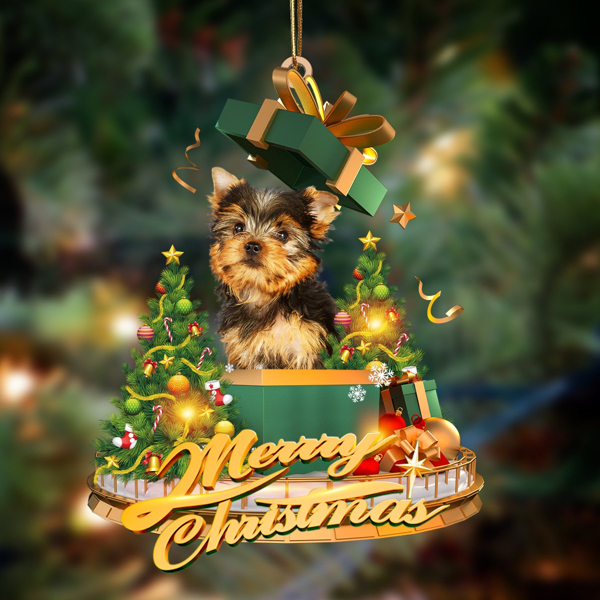 Yorkshire Terrier-Christmas Gifts&Dogs Hanging Ornament