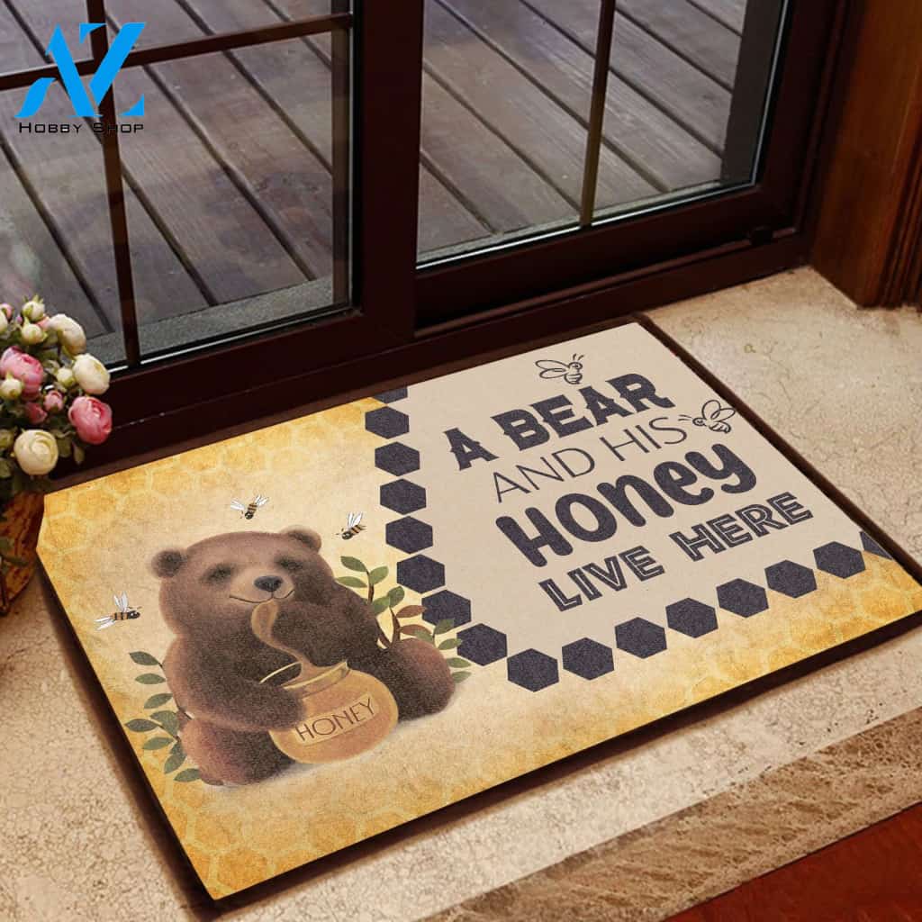 A Bear and his Honey live here H020216 Doormat | Welcome Mat | House Warming Gift
