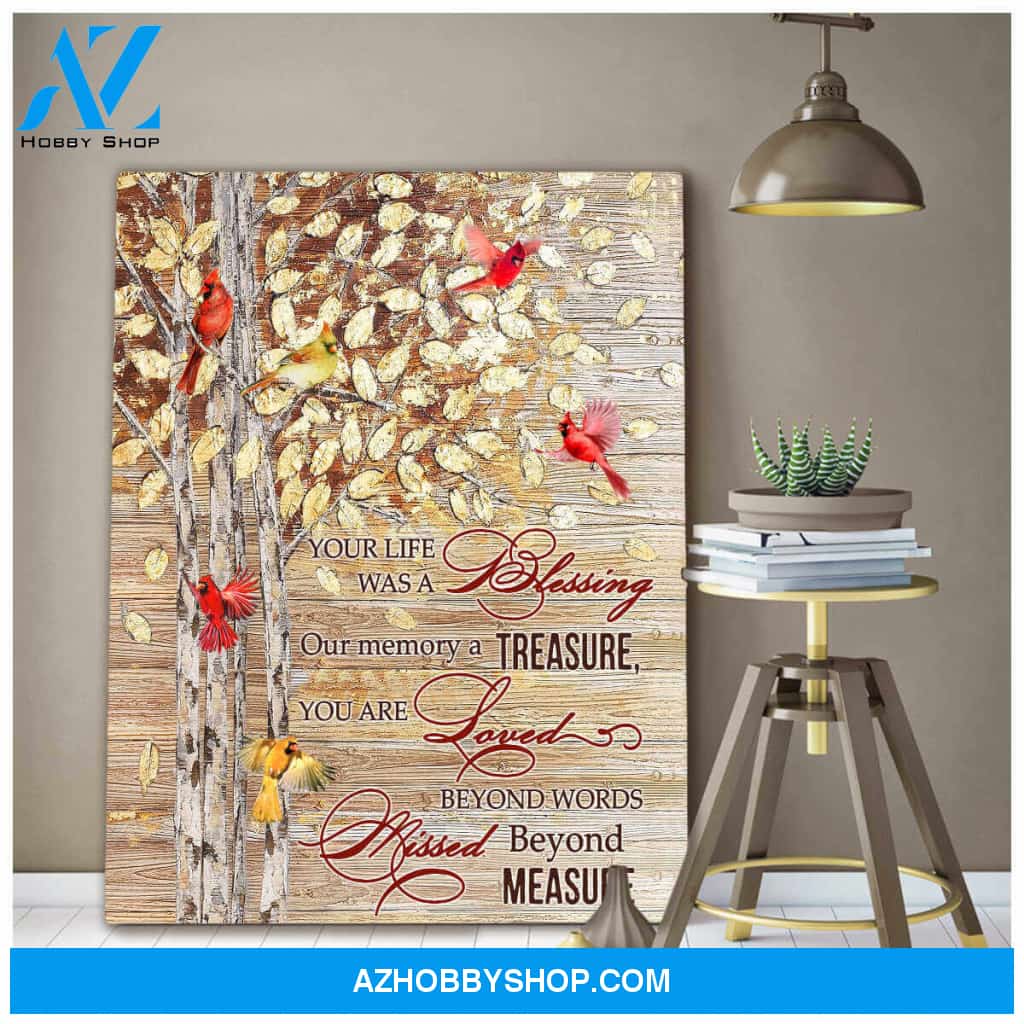 A Blessing Cardinal Canvas Wall Art Decor