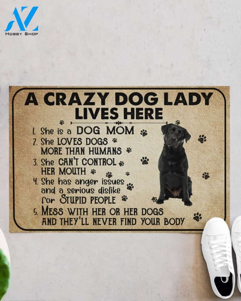 A Crazy Dog Lady Dog Mom Labrador Funny Indoor And Outdoor Doormat Warm House Gift Welcome Mat Birthday Gift For Mom