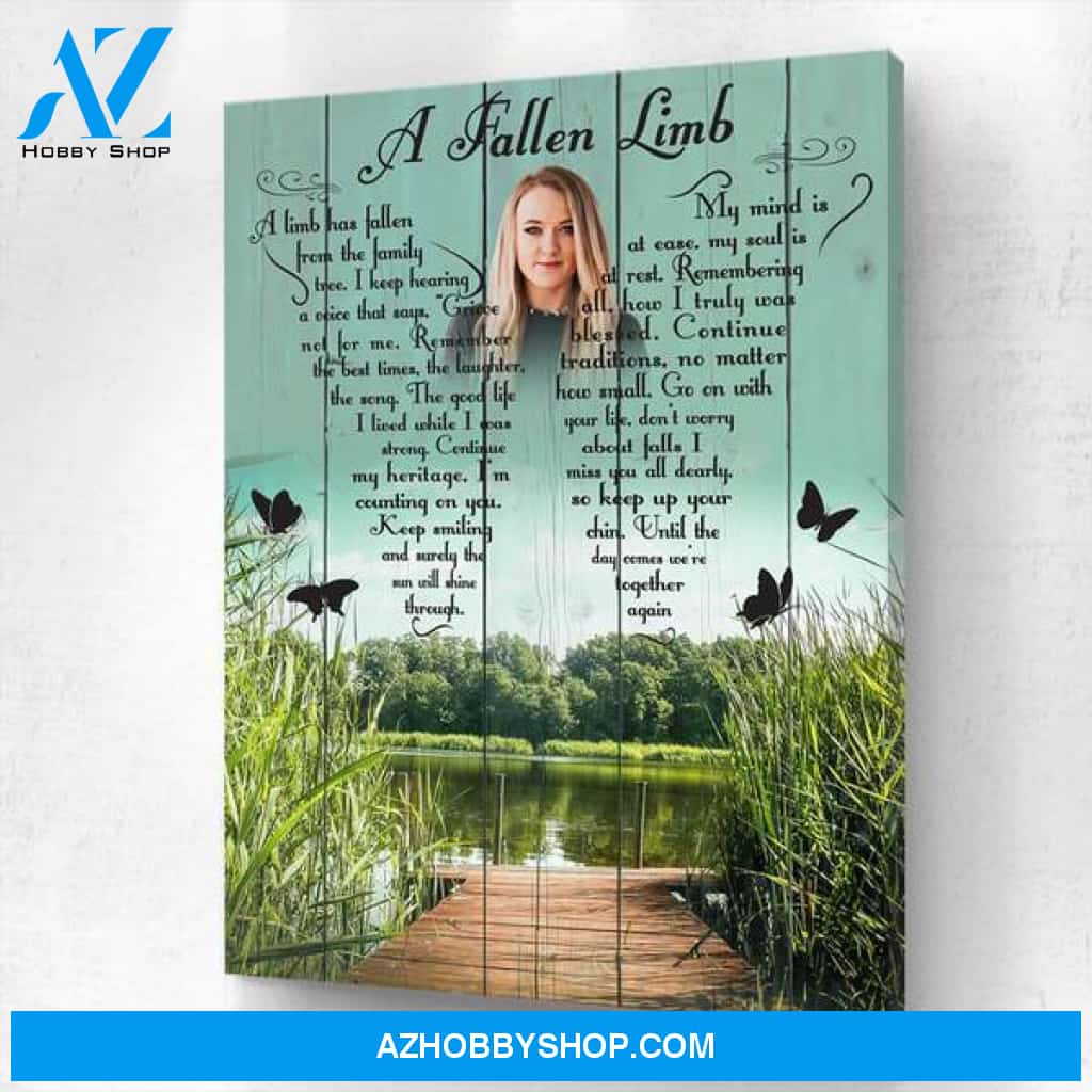 A Fallen Limb - Down by the Lake Personalized Photo Memorial Canvas, Canvas Wall Art Gift for Family