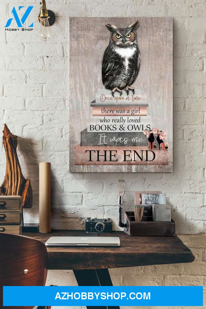 A Girl Who Really Loved Books And Owls Canvas And Poster, Wall Decor Visual Art